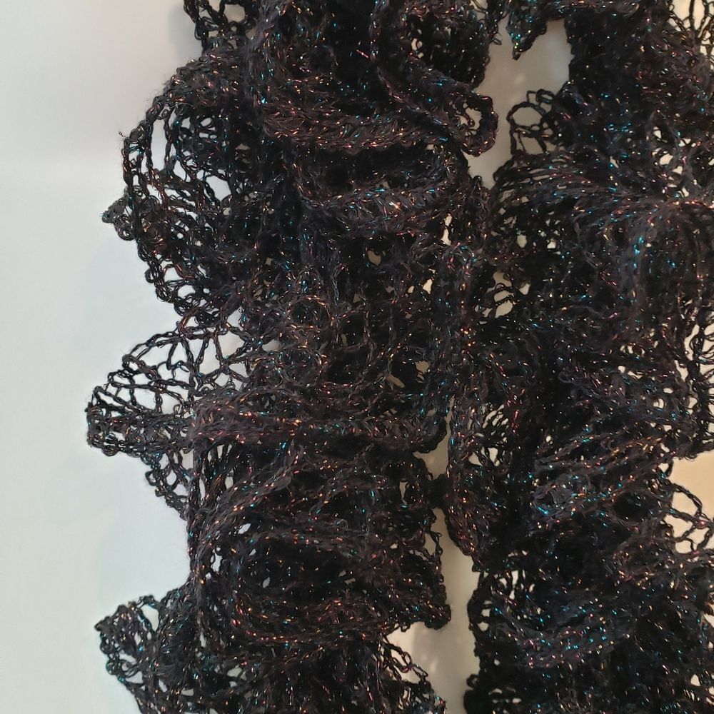 Black Ruffled Scarf - Picture 2 of 2